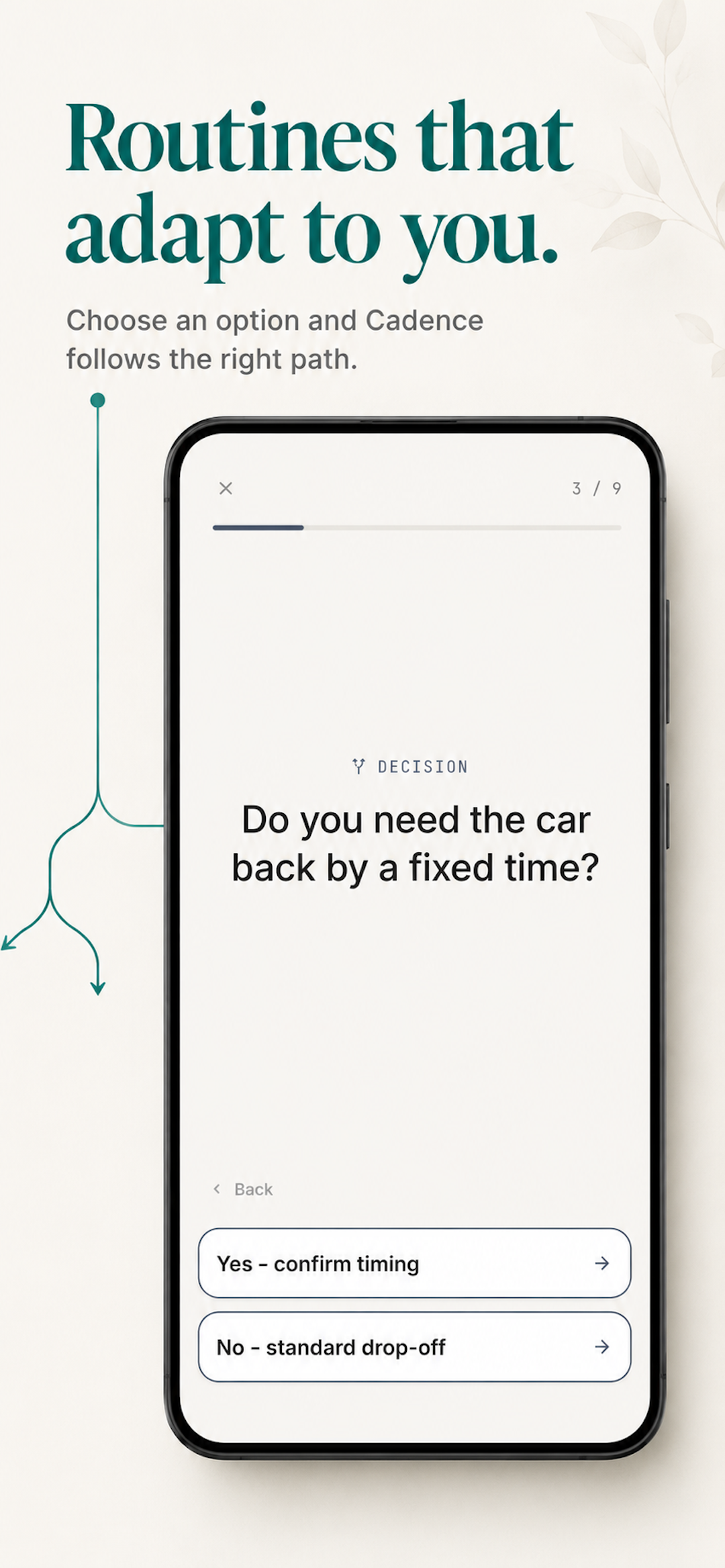 Cadence branching decision screen