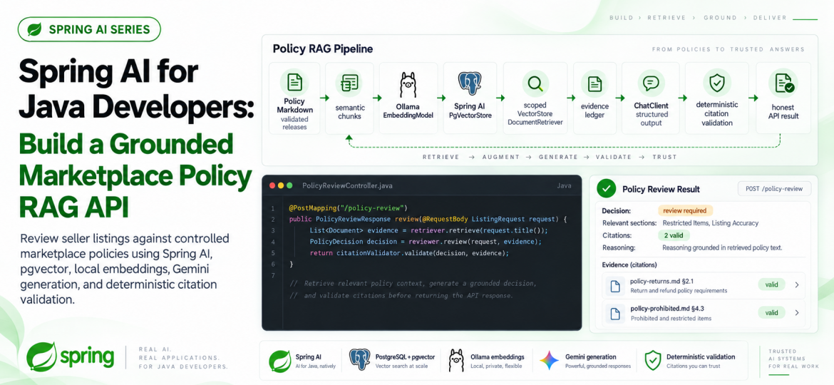Spring AI for Java Developers: Build a Grounded Marketplace Policy RAG API